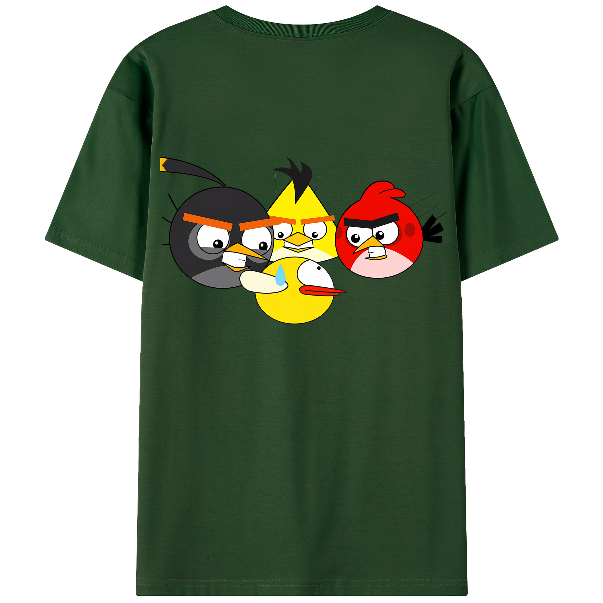 （画像用） Angry Birds アングリーバード 綿100％半袖Tシャツ（背面プリント）